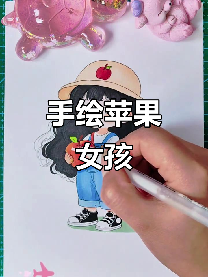 微风中的苹果女孩,手绘简笔画教程