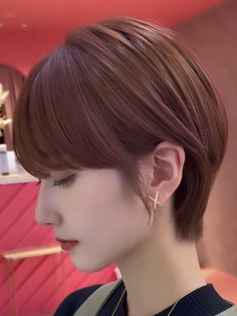 女生超短发分享|精致挂耳小短发-度小视