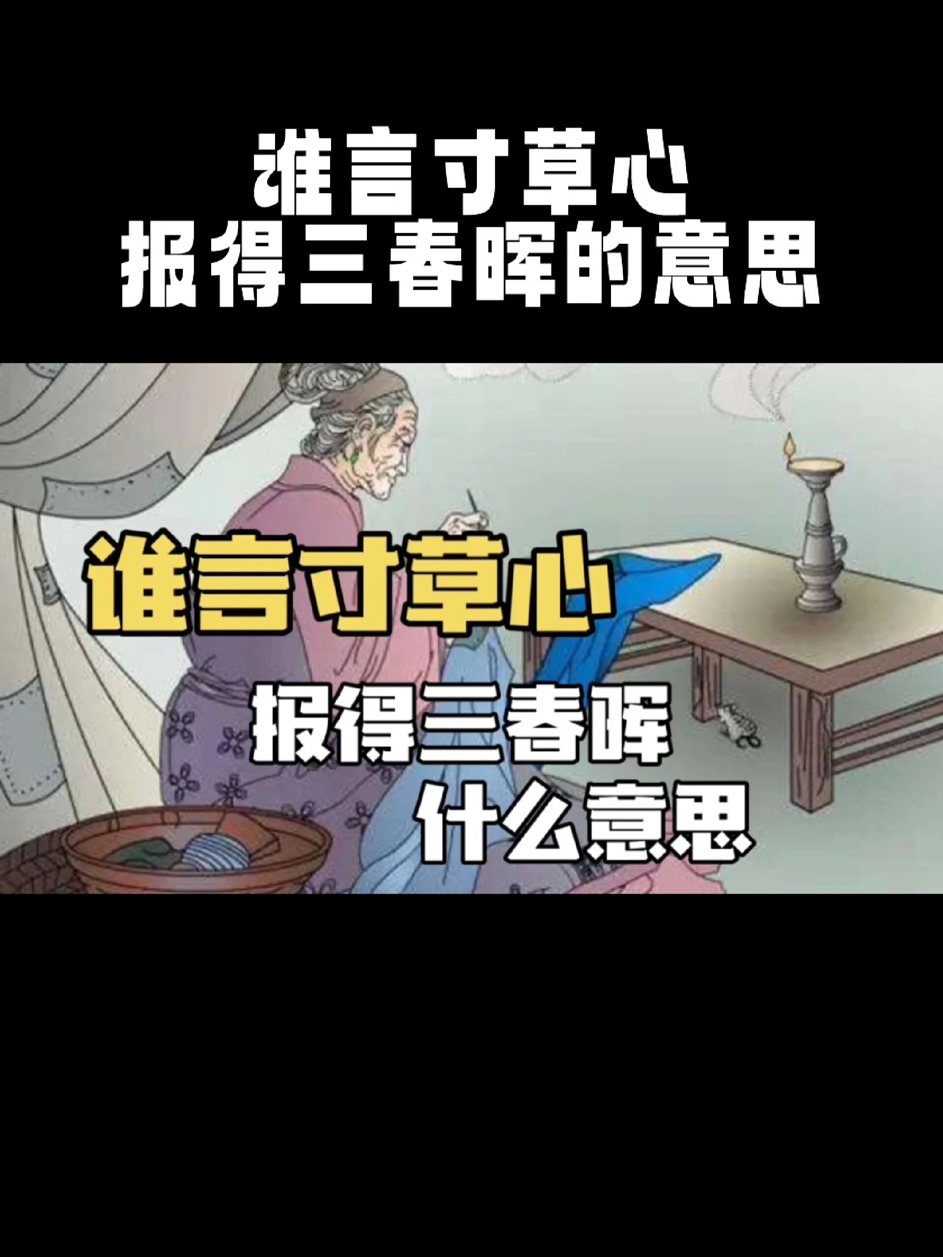 谁言寸草心,报得三春晖是什么意思?