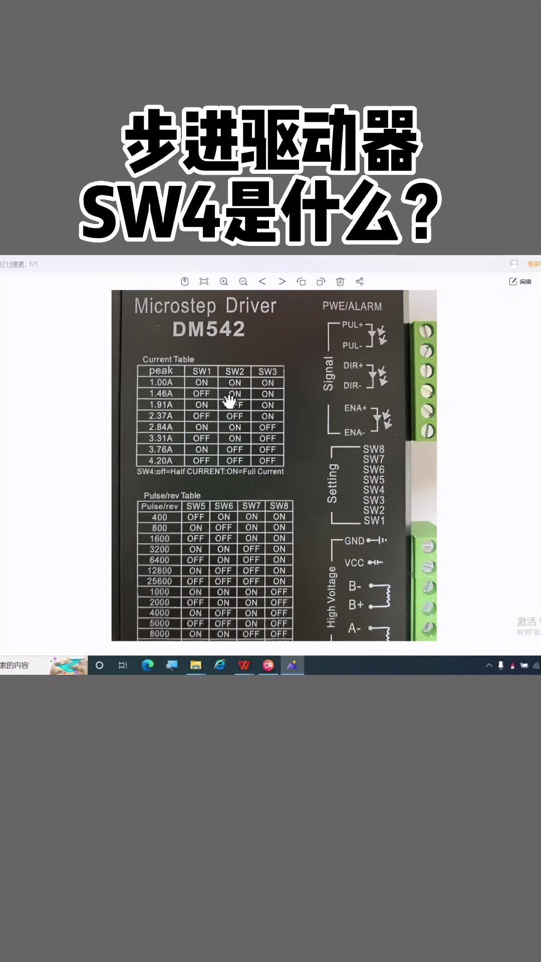 步进驱动器拨码开关sw4是什么意思?