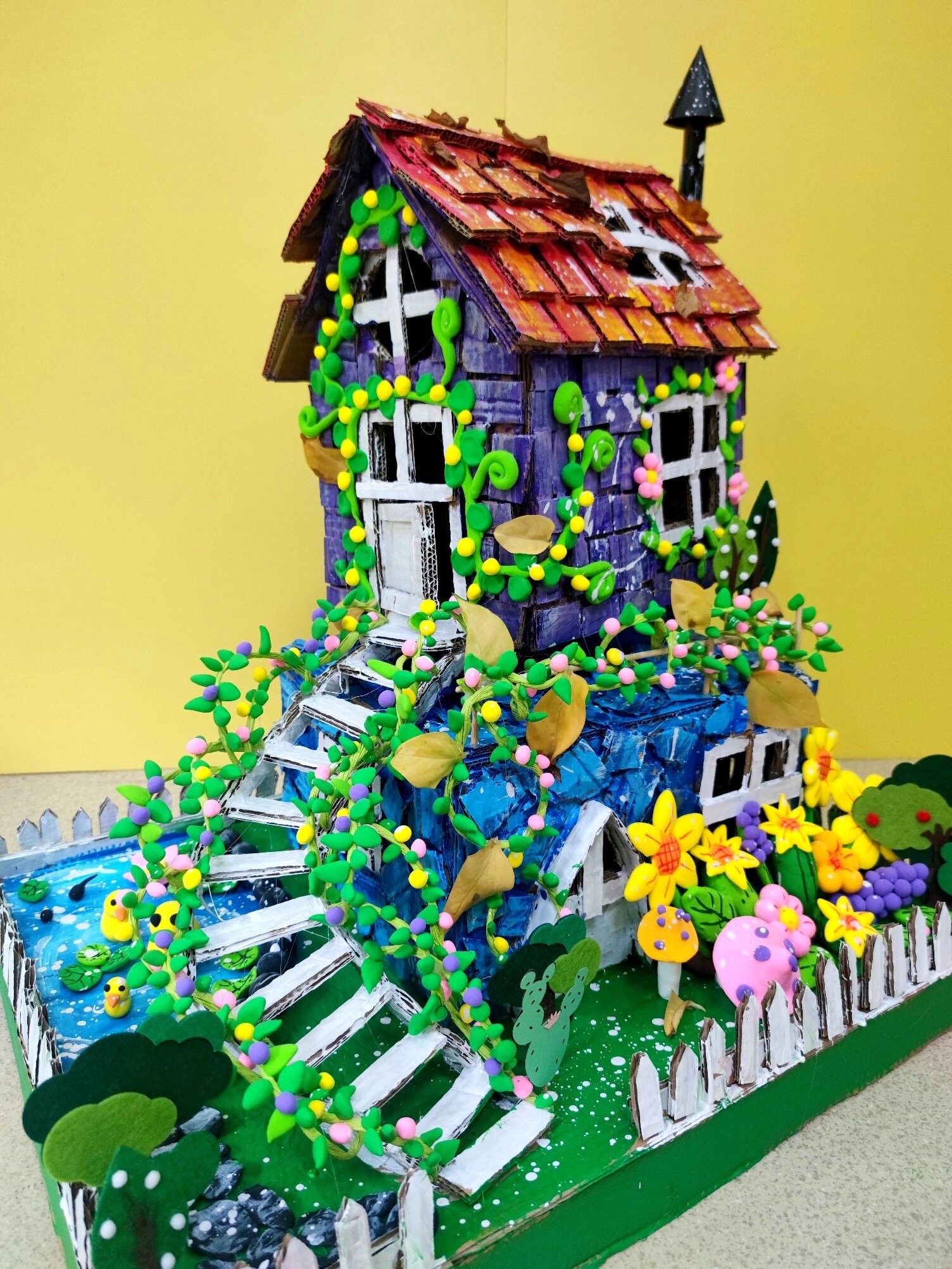 手工|废旧纸箱diy城堡