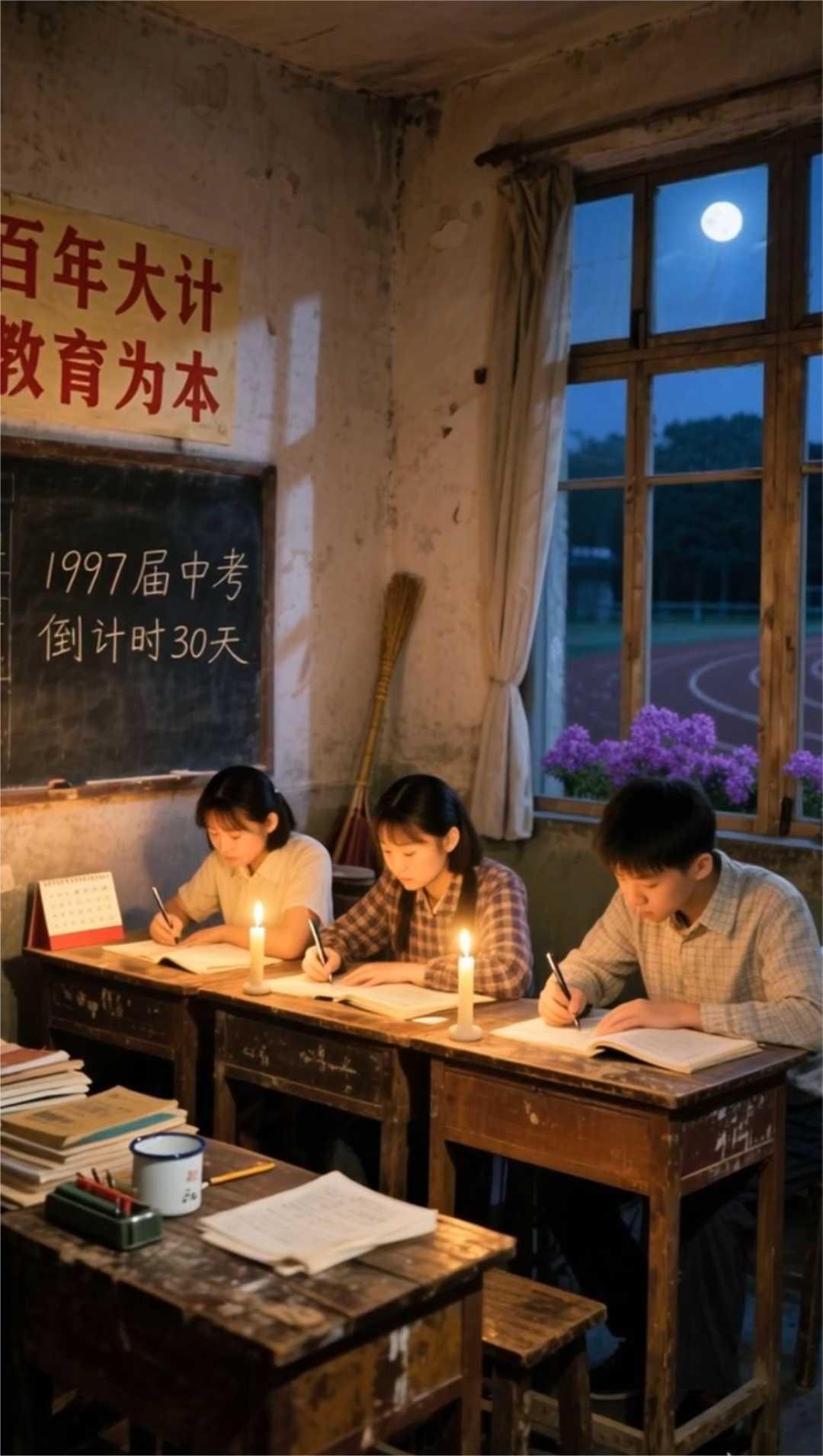 那年停电的夜晚,童年的教室,皎洁的月光