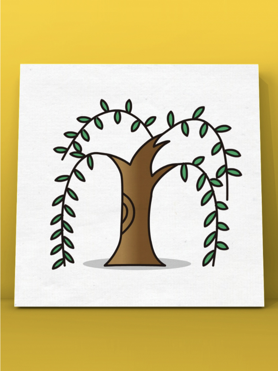 柳树这么画,简单易学