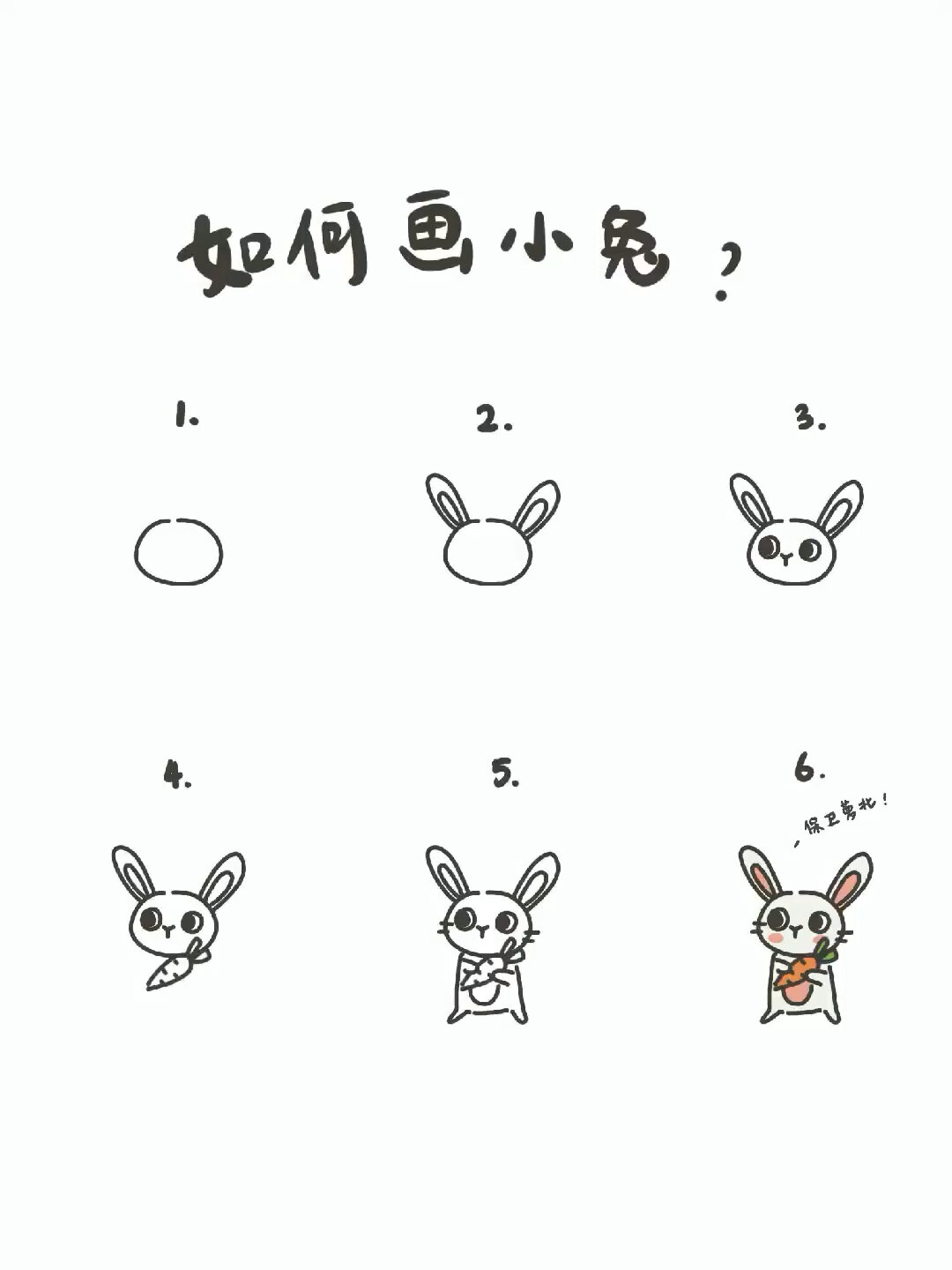 画一只最简单的小兔子图片