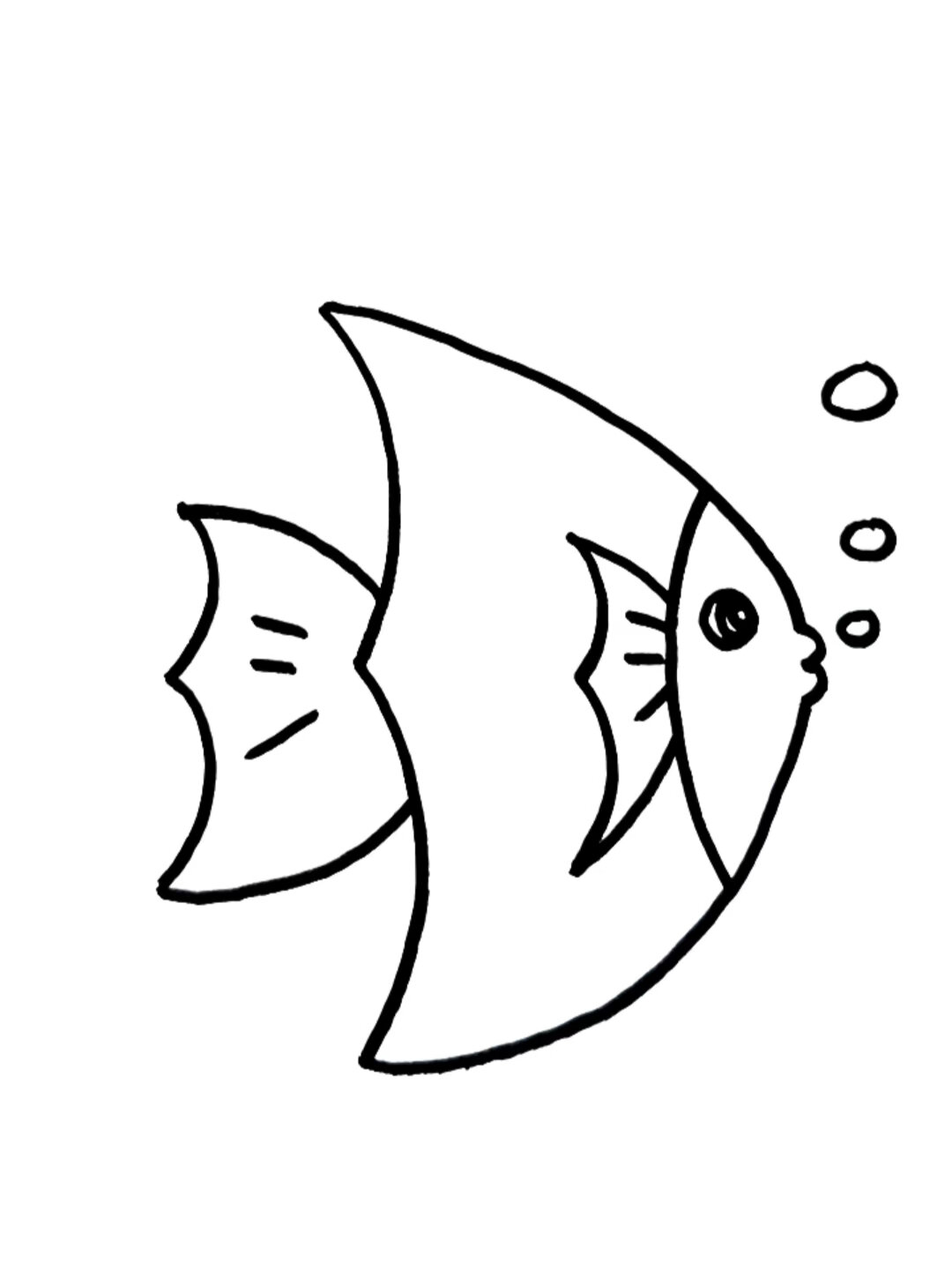 4个3画漂亮的小鱼一学就会超简单的简笔画