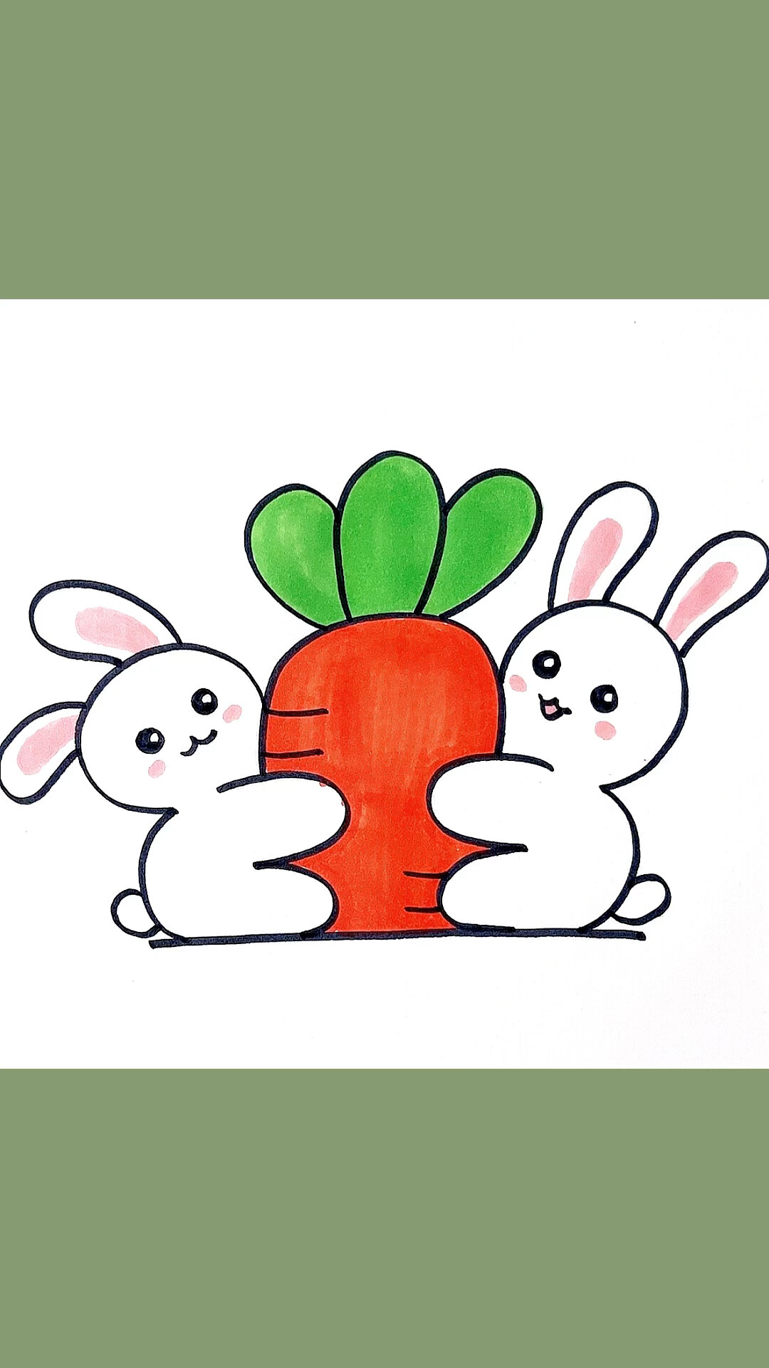 画小兔子的简笔画彩色图片