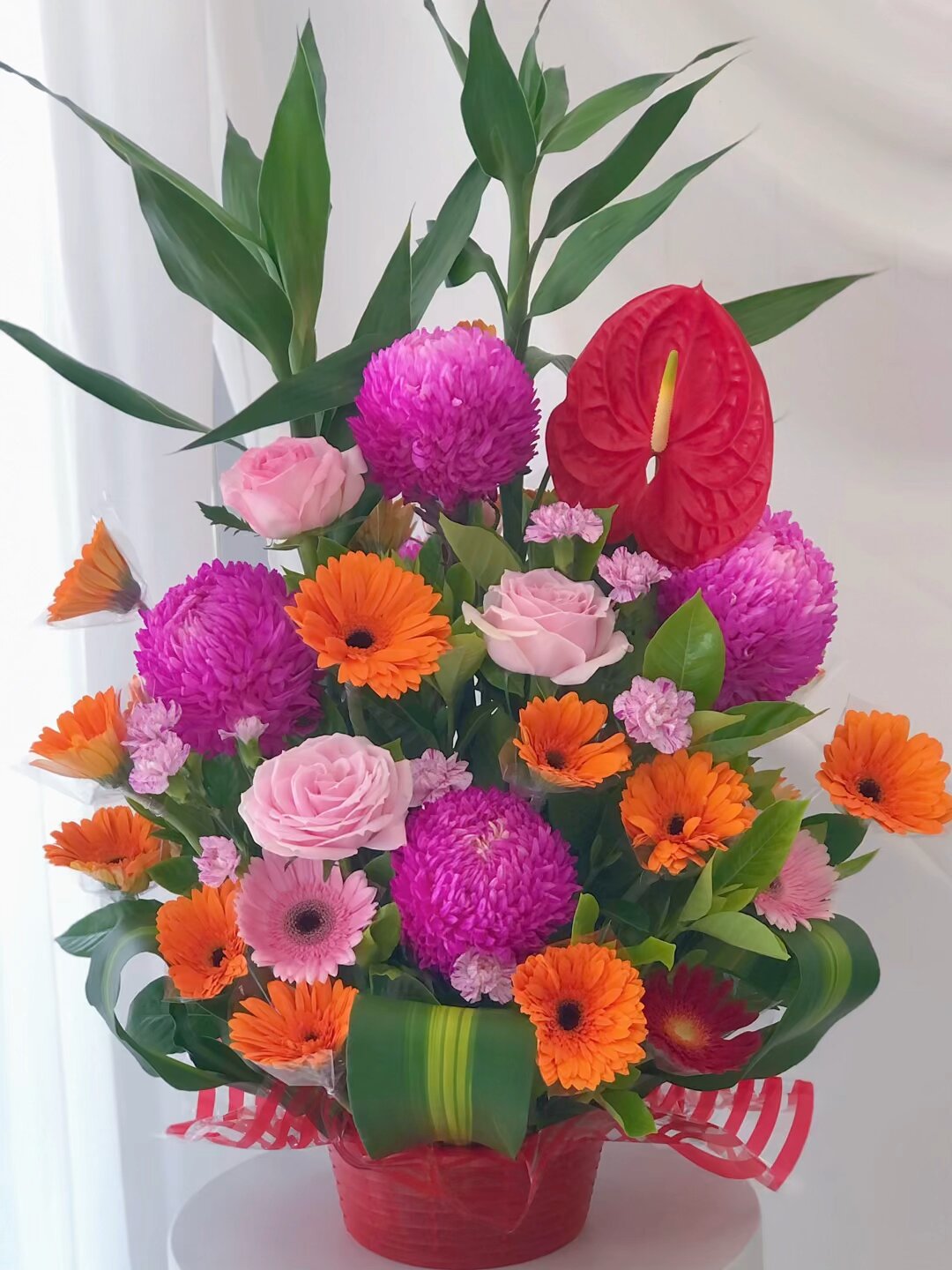 供佛花篮 敬神明 祈福鲜花篮 佛前花