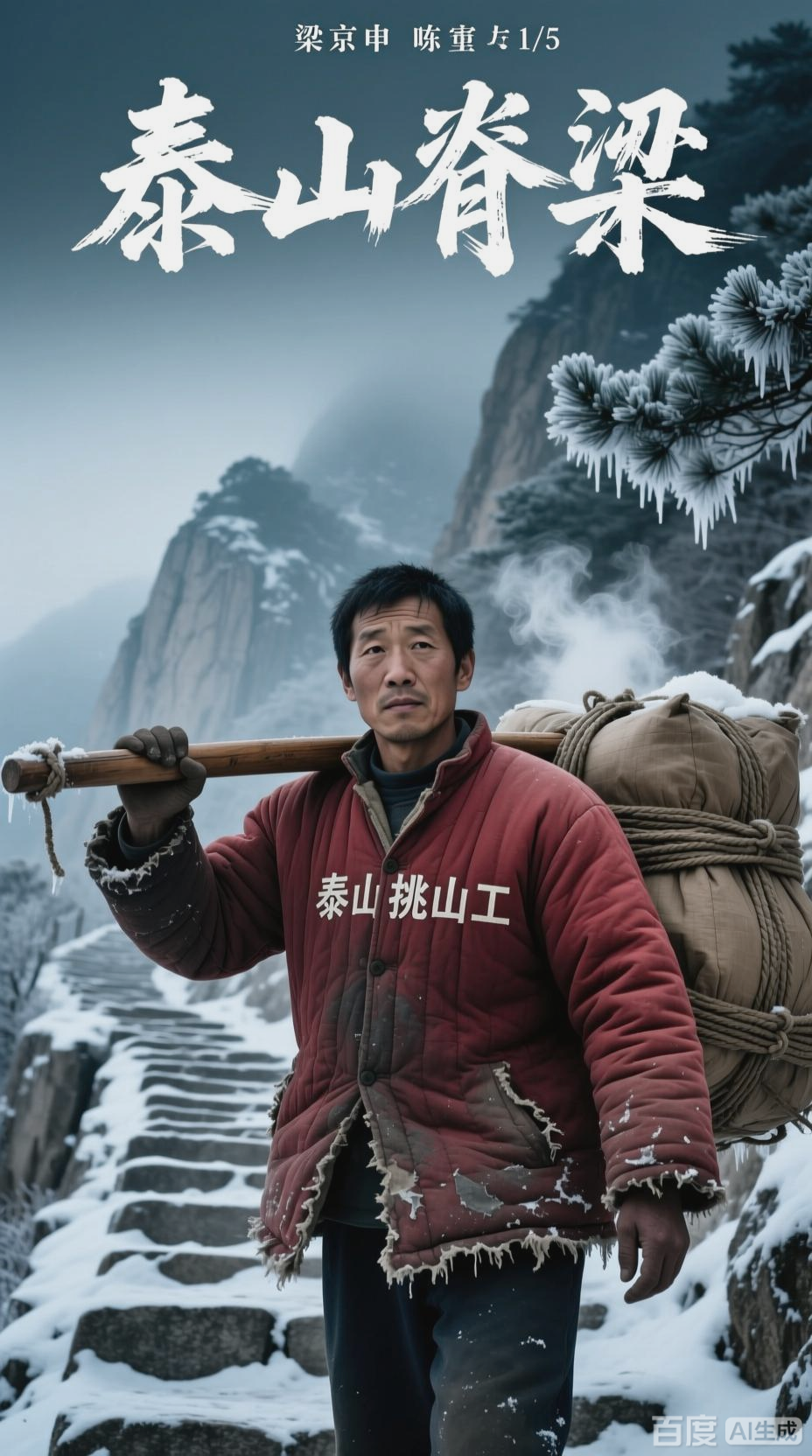 挑山工登泰山,坚韧与汗水同行