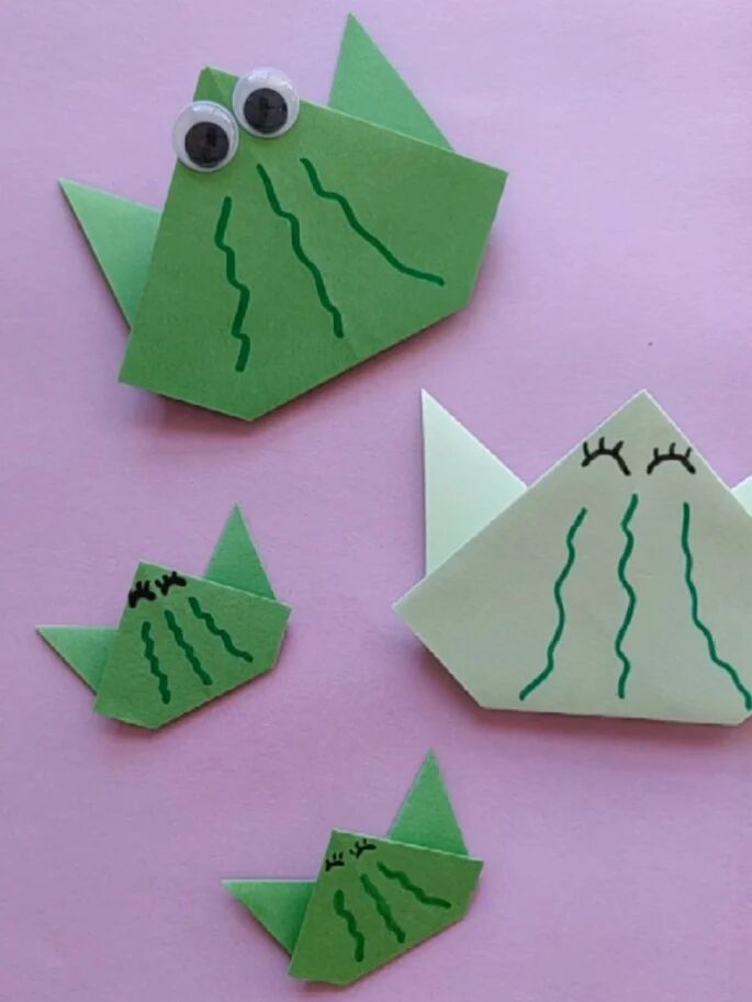 小班幼儿简单入门折纸教程小青蛙