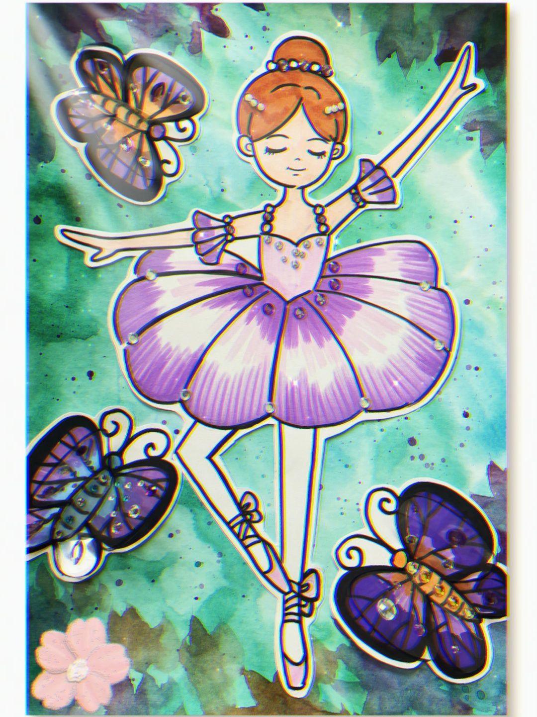 创意儿童画|芭蕾舞女孩,闪闪亮亮-度小视