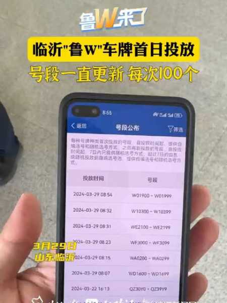 鲁w来啦3月29日8时许临沂鲁w车牌开始投放号段一直更新每次100个3月29