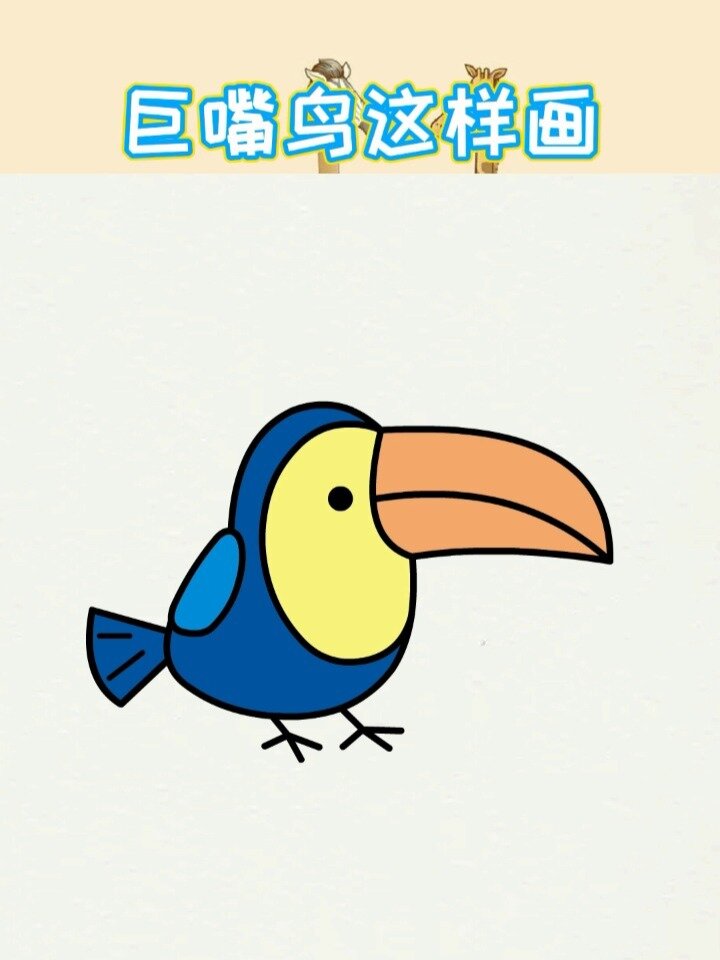 用口诀画巨嘴鸟简笔画,秒会