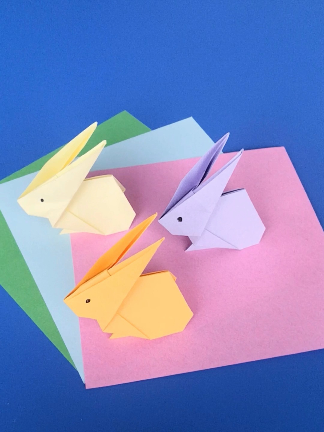 兔子折纸简单折法,可爱的立体小兔子