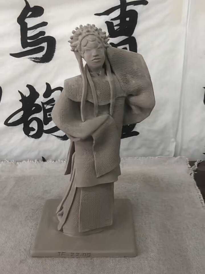 陶艺-京剧人物泥片塑形