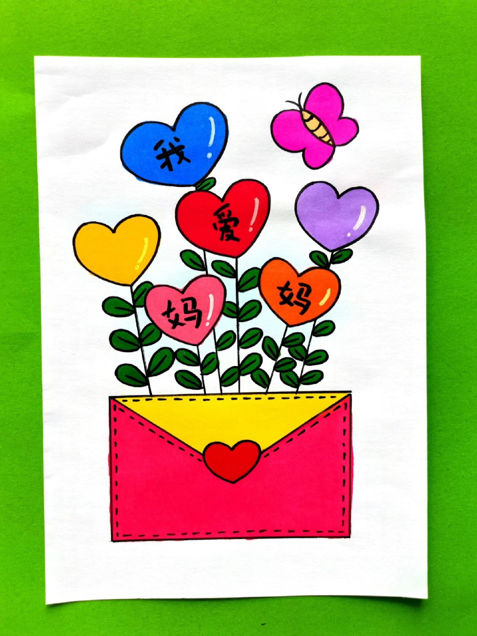 母亲节主题简笔画,超级简单 母亲节快乐