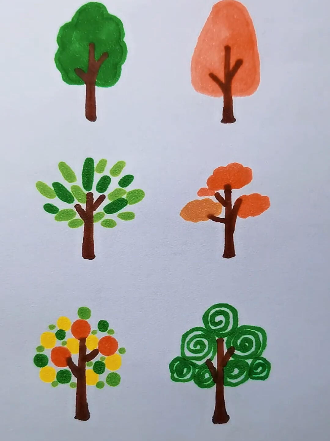 几种简单的大树画法