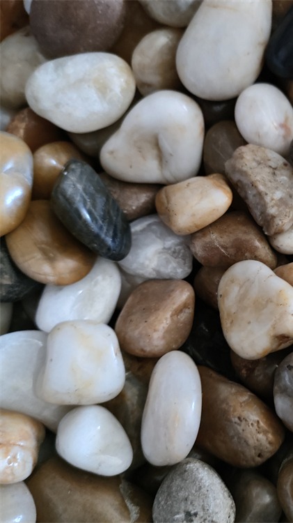 五彩雨花石3-5厘米园林铺路造景别墅地铺装饰抛光五彩鹅卵石