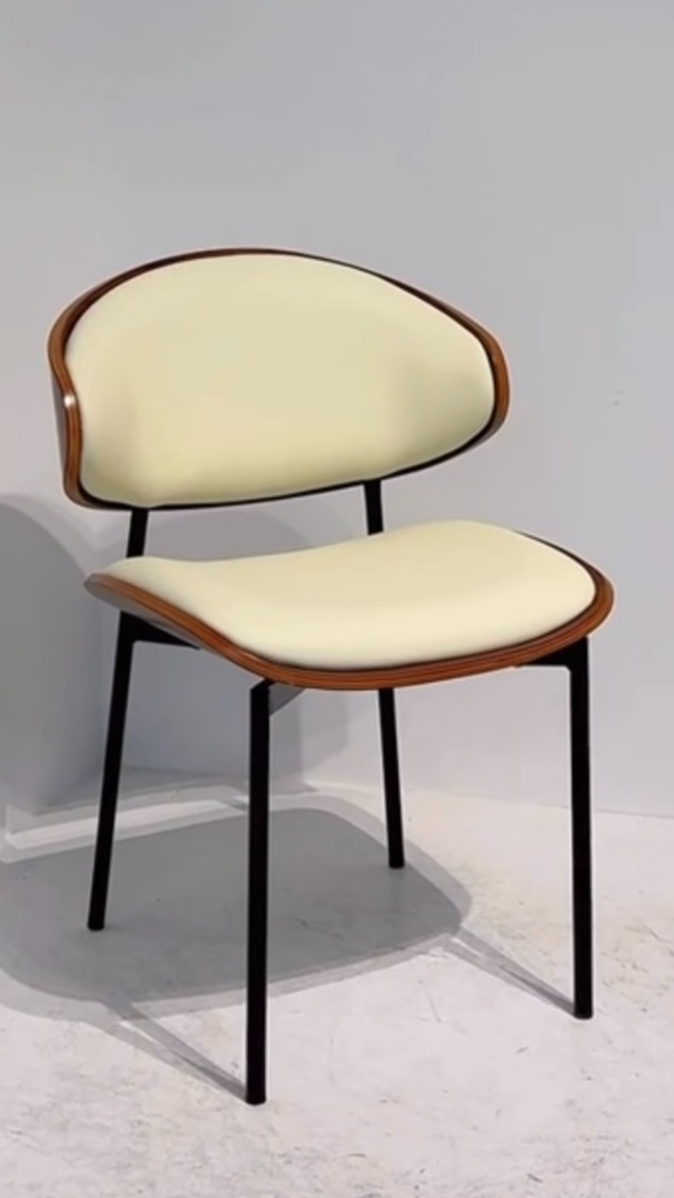 简约餐厅意式 餐椅 咖啡厅西餐厅火锅店真皮 金属椅子