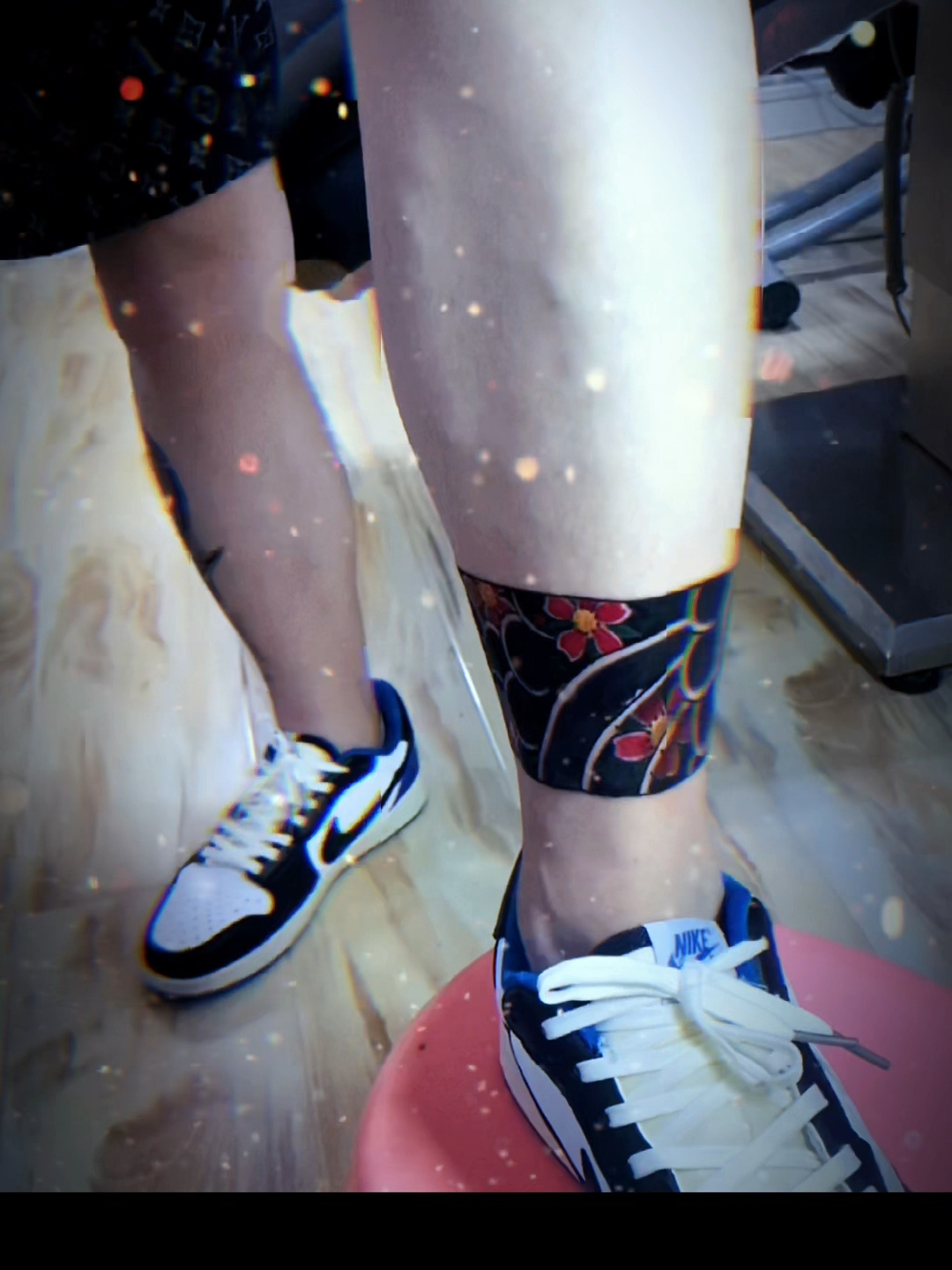 男生小腿纹身 腿环纹身 日式老传统纹身