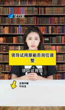 领导试用期能否岗位调整