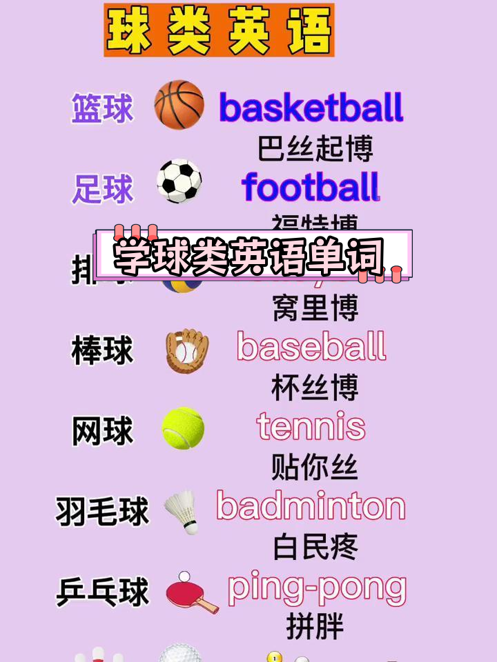 快速掌握球类英语词汇