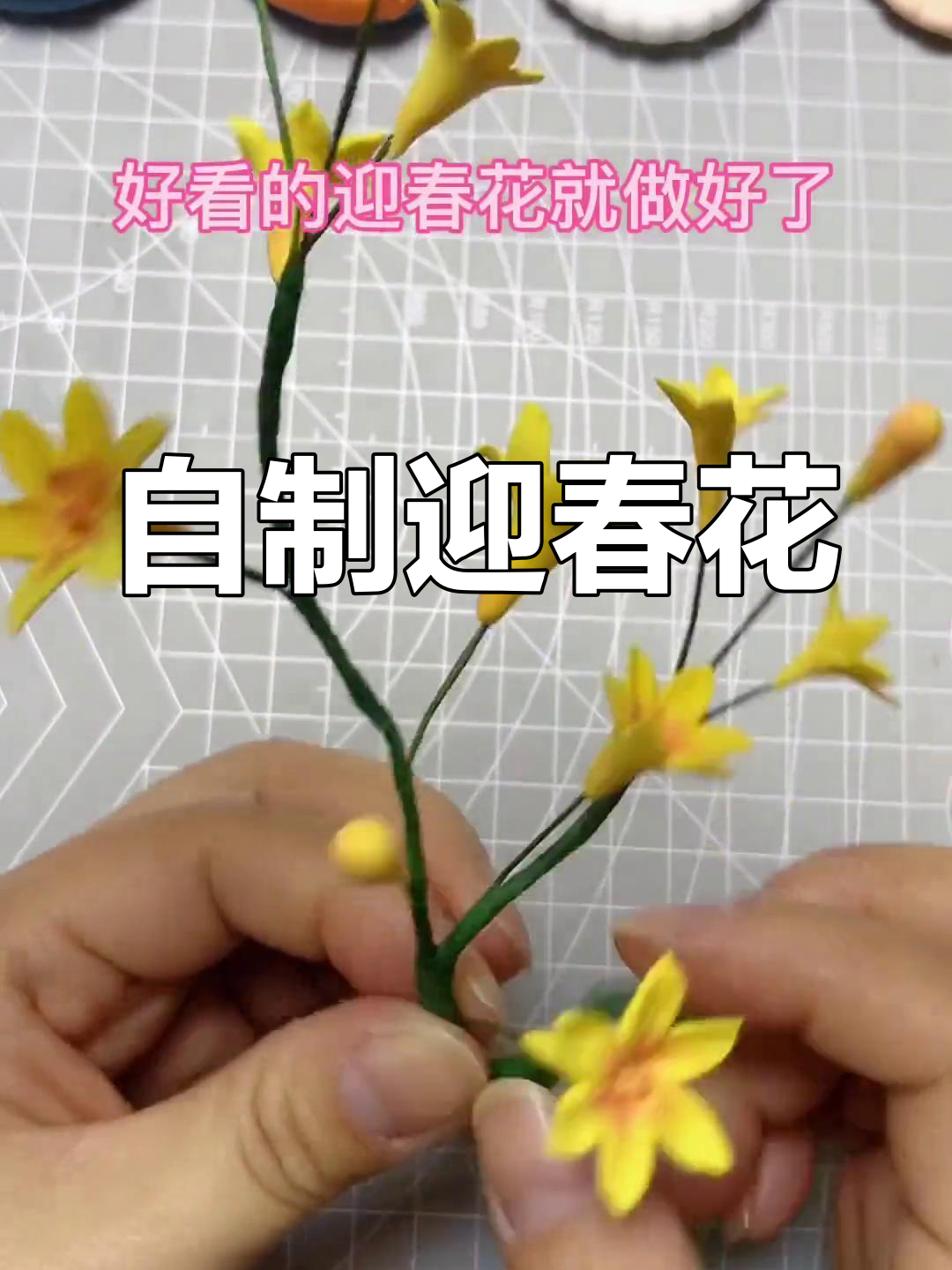 迎春花手工制作橡皮泥图片