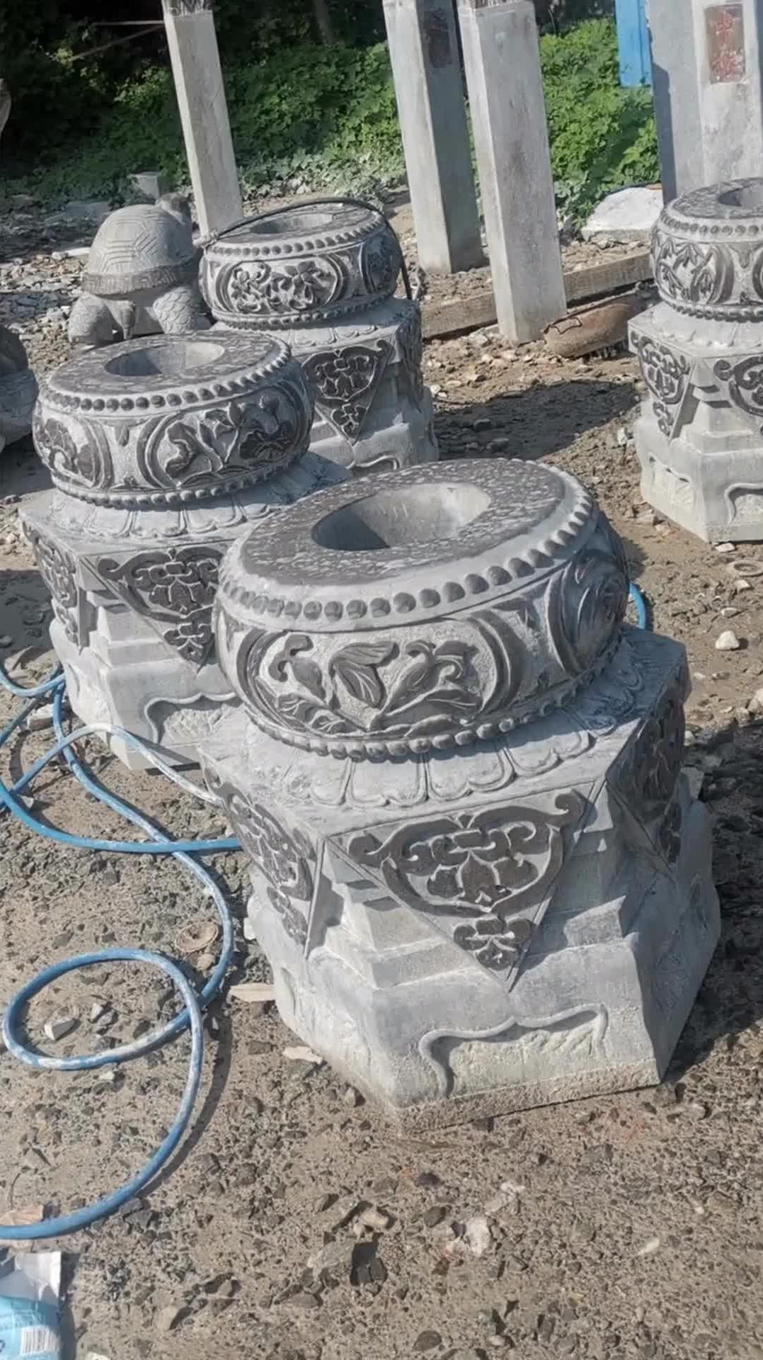 您知道仿古做旧石墩子定做吗 寺庙景区柱脚石 寺庙景区柱底石 大理石