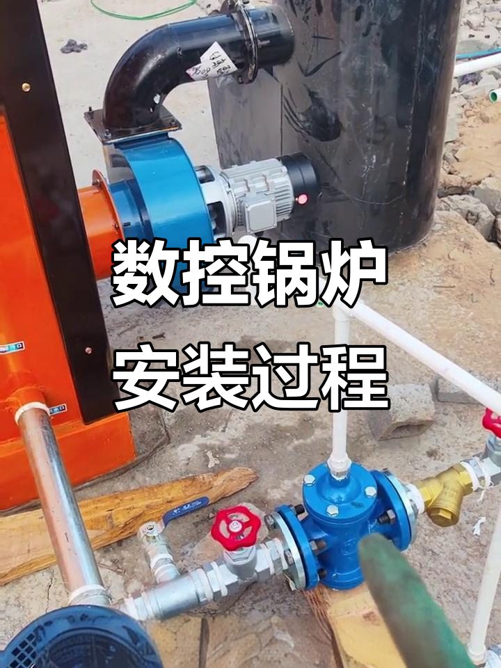 燃煤数控锅炉安装现场,专业团队操作全过程实拍