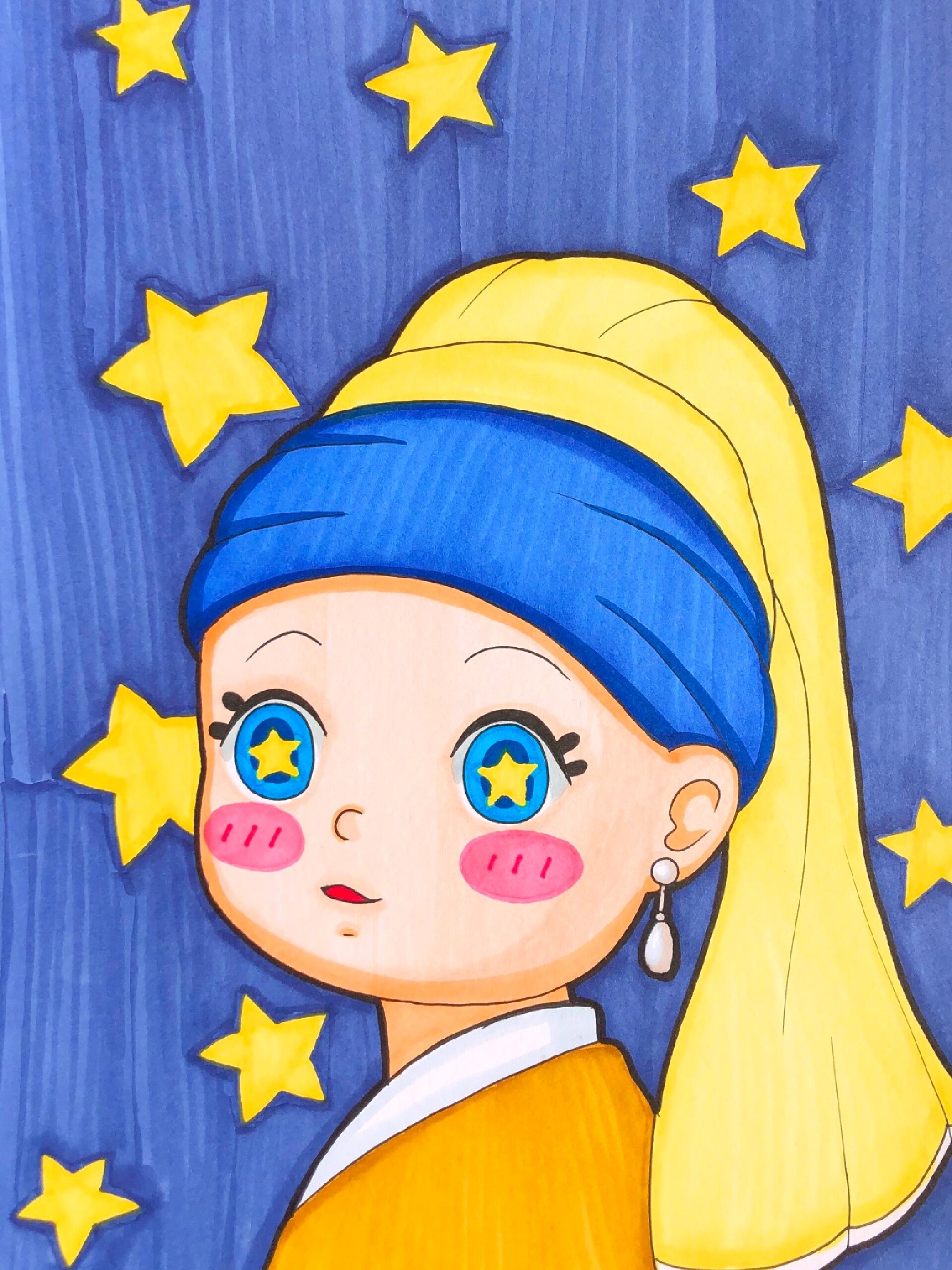 马克笔世界名画临摹合集/世界名画简笔画