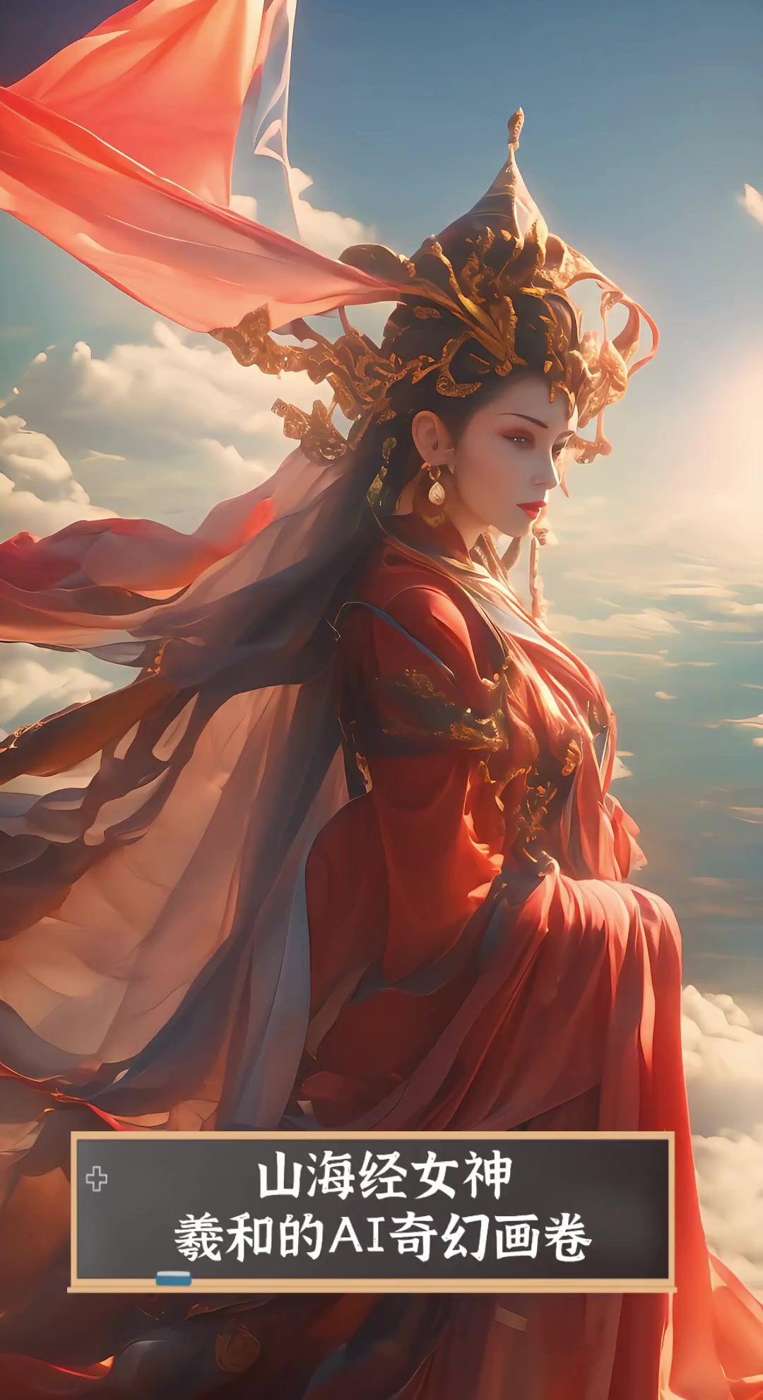 山海经女神羲和的ai奇幻画卷