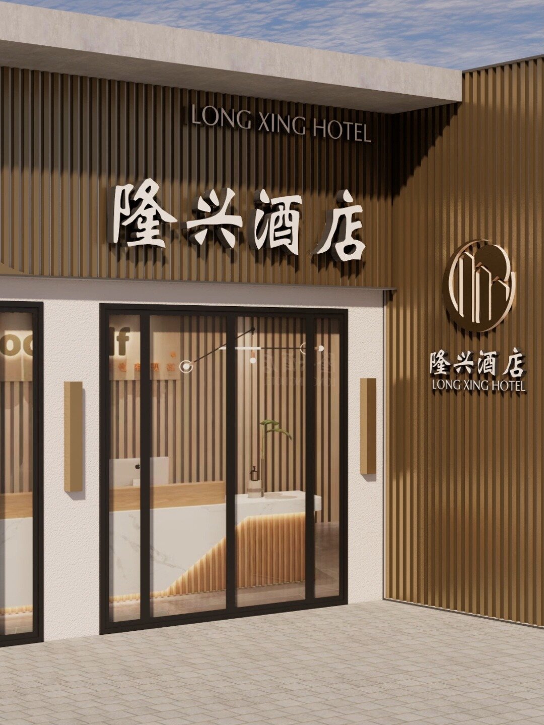 酒店设计丨低成本简约时尚的酒店门头设计