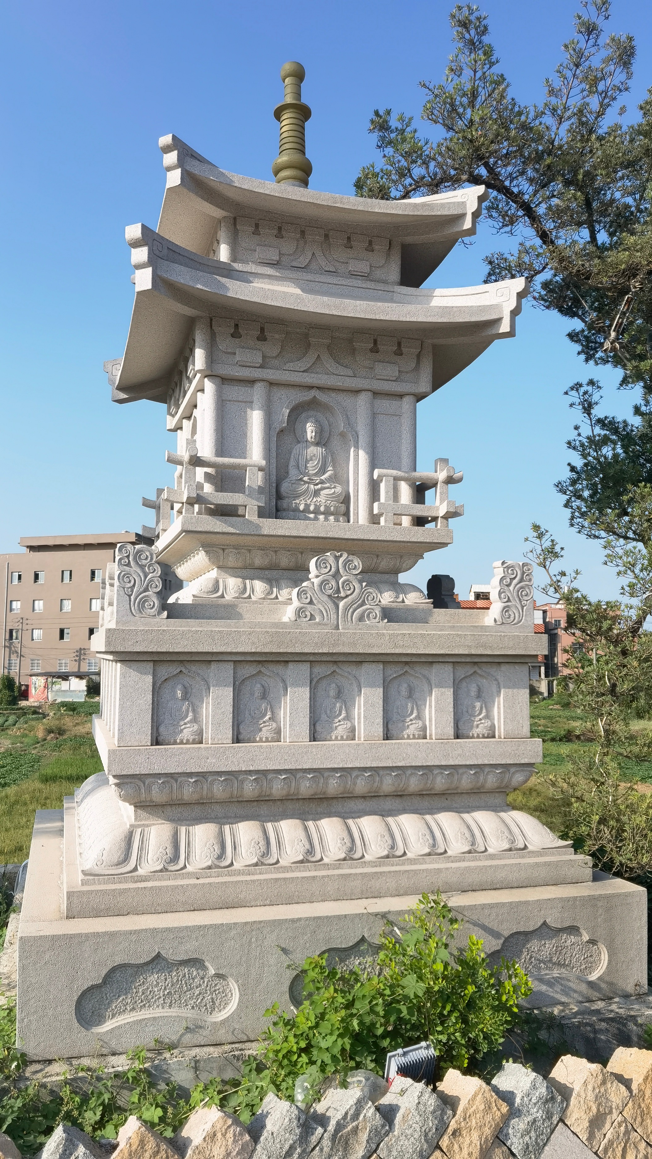 寺庙石塔雕刻 古建石雕舍利塔-度小视