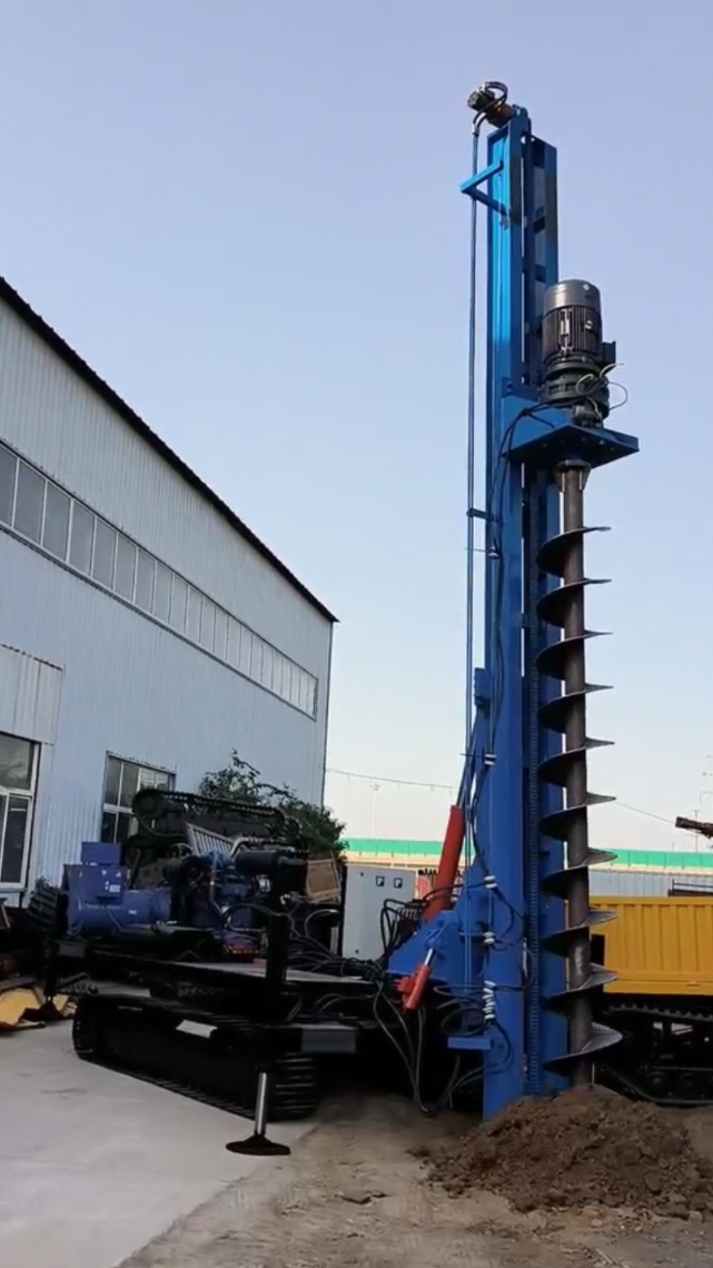 长螺旋钻机 履带式地基打桩机 小型灌注桩机-度小视