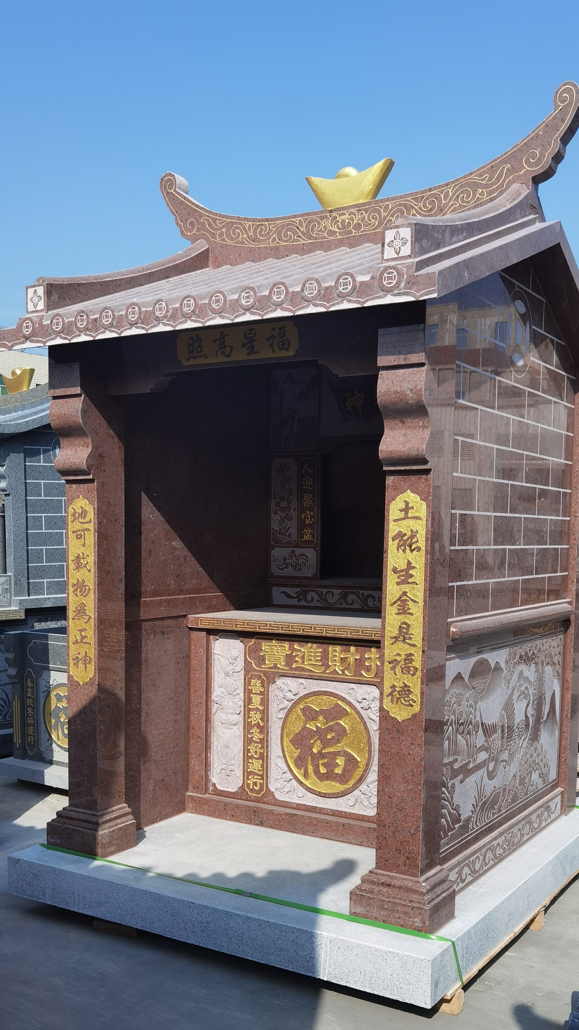 新款石雕土地庙 闽南寺庙宗祠家用福德正神庙 大理石石材定做