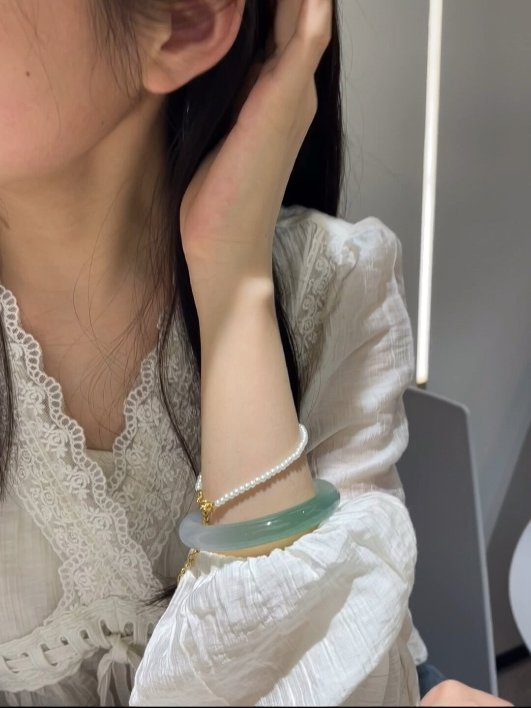 "青如翡翠 自成风韵" 梅子青手镯