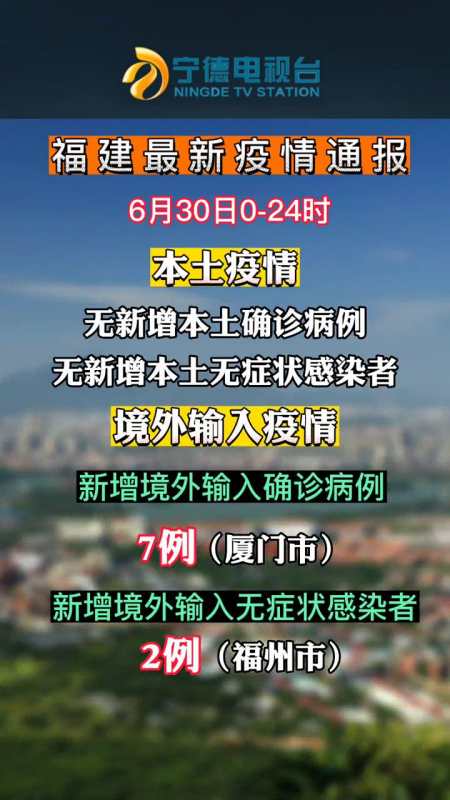 6月30日024时福建省新型冠状病毒肺炎疫情情况疫情防控不松懈