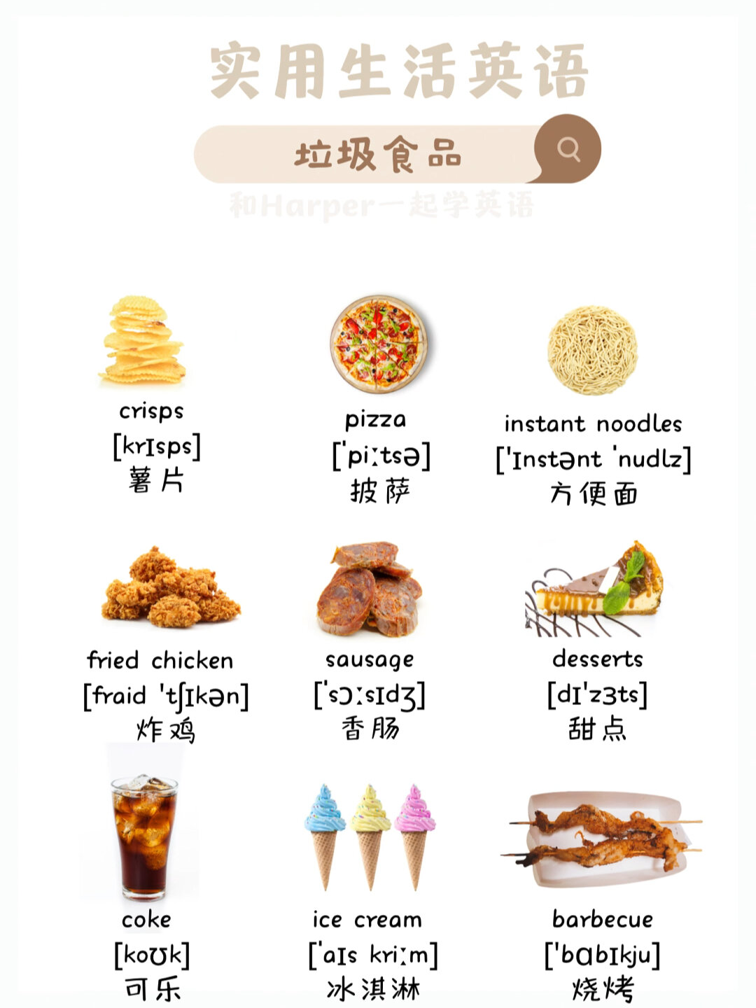 生活口语|努力说英语垃圾食品有哪些