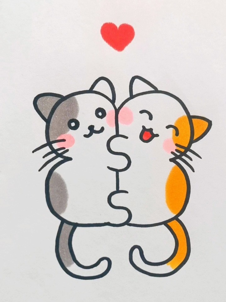 🐱两个s画可爱小猫咪,一看就会-度小视