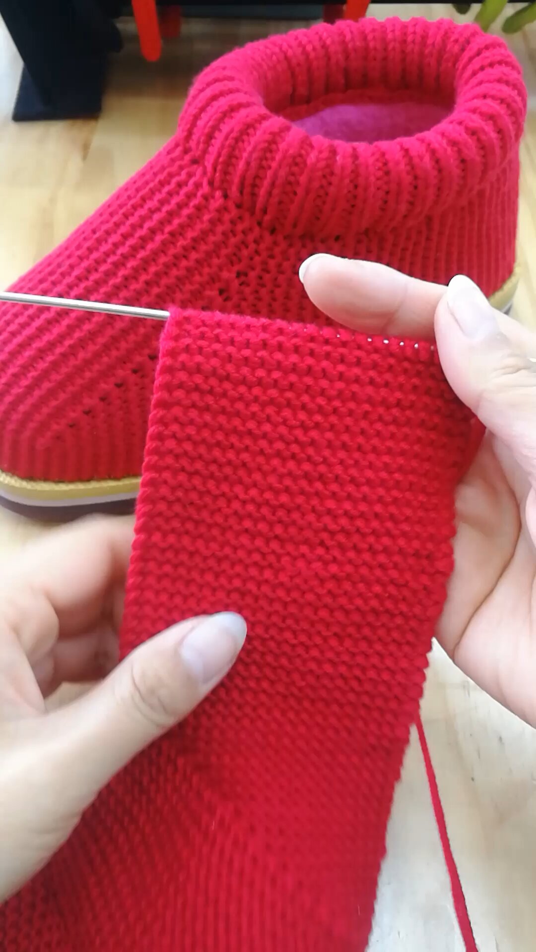 毛线棉鞋编织方法图片