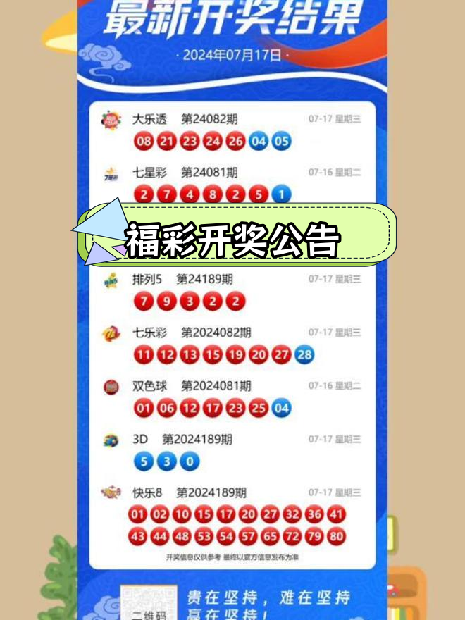 福彩最新开奖结果公布