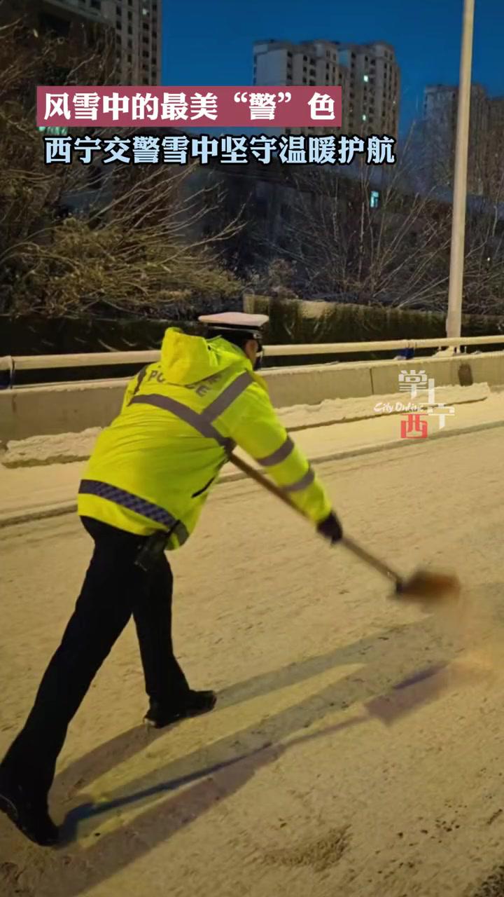 风雪中的交警图片