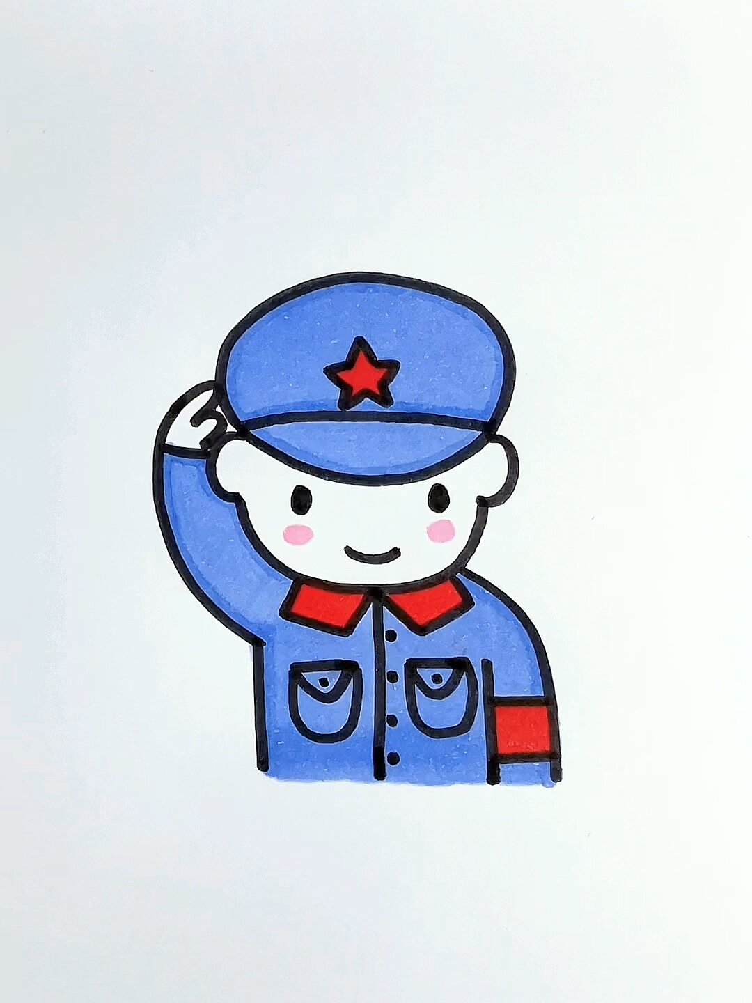小红军简笔画