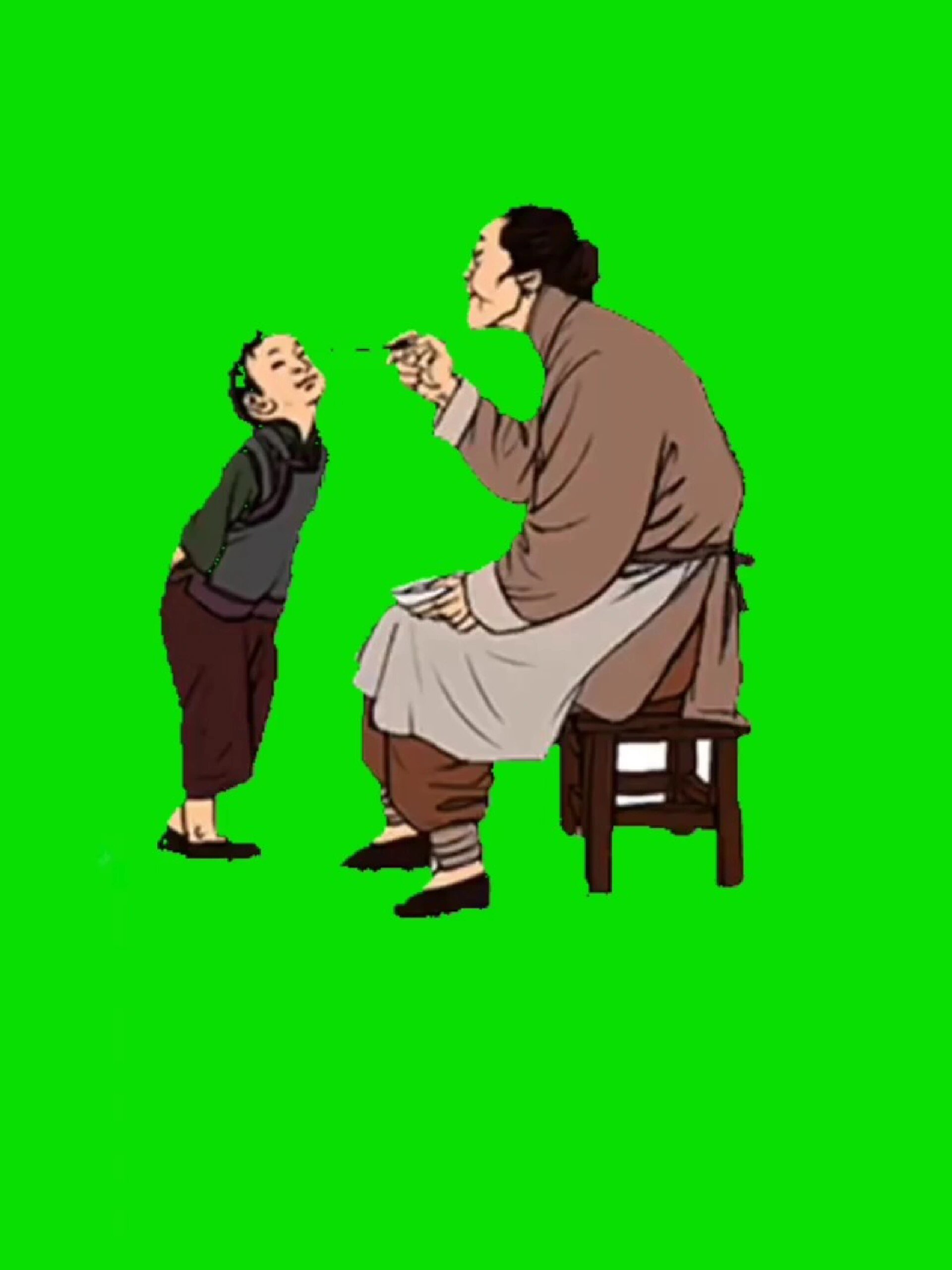 怀旧人物绿幕素材