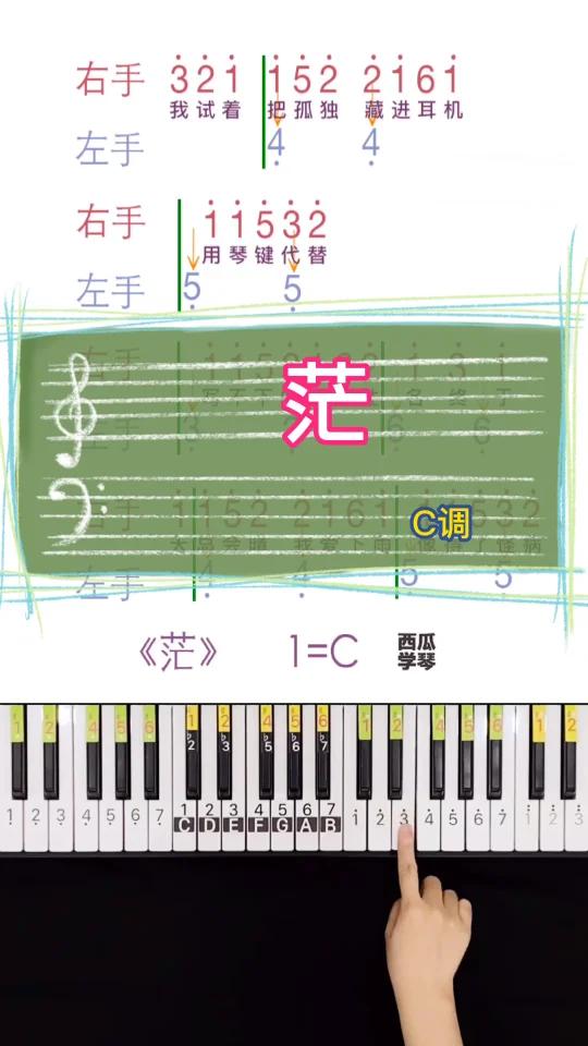 《茫》钢琴简谱