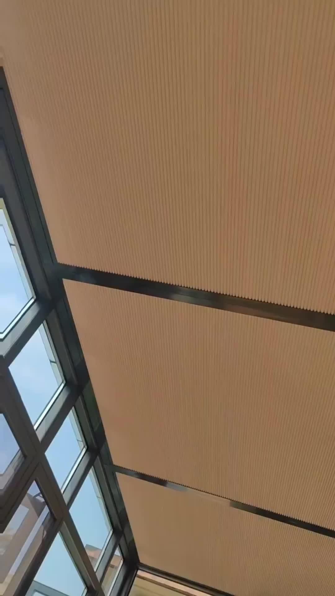 室内阳光房遮阳产品,电动蜂巢天棚帘.