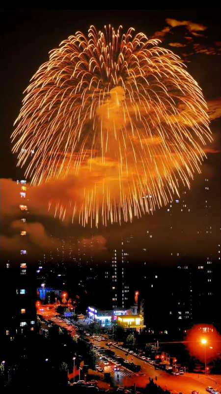 放烟花了 提前祝大家中秋节快乐 向烟花许个愿 烟花92-度小视