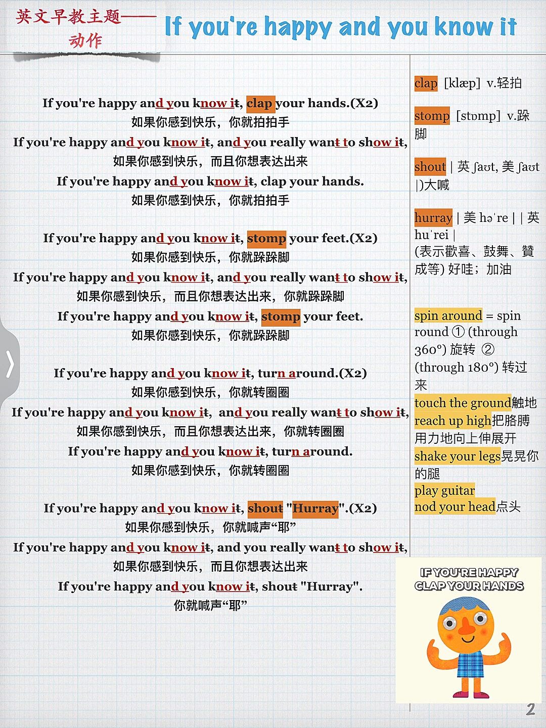 英文早教儿歌if youre happy and you know