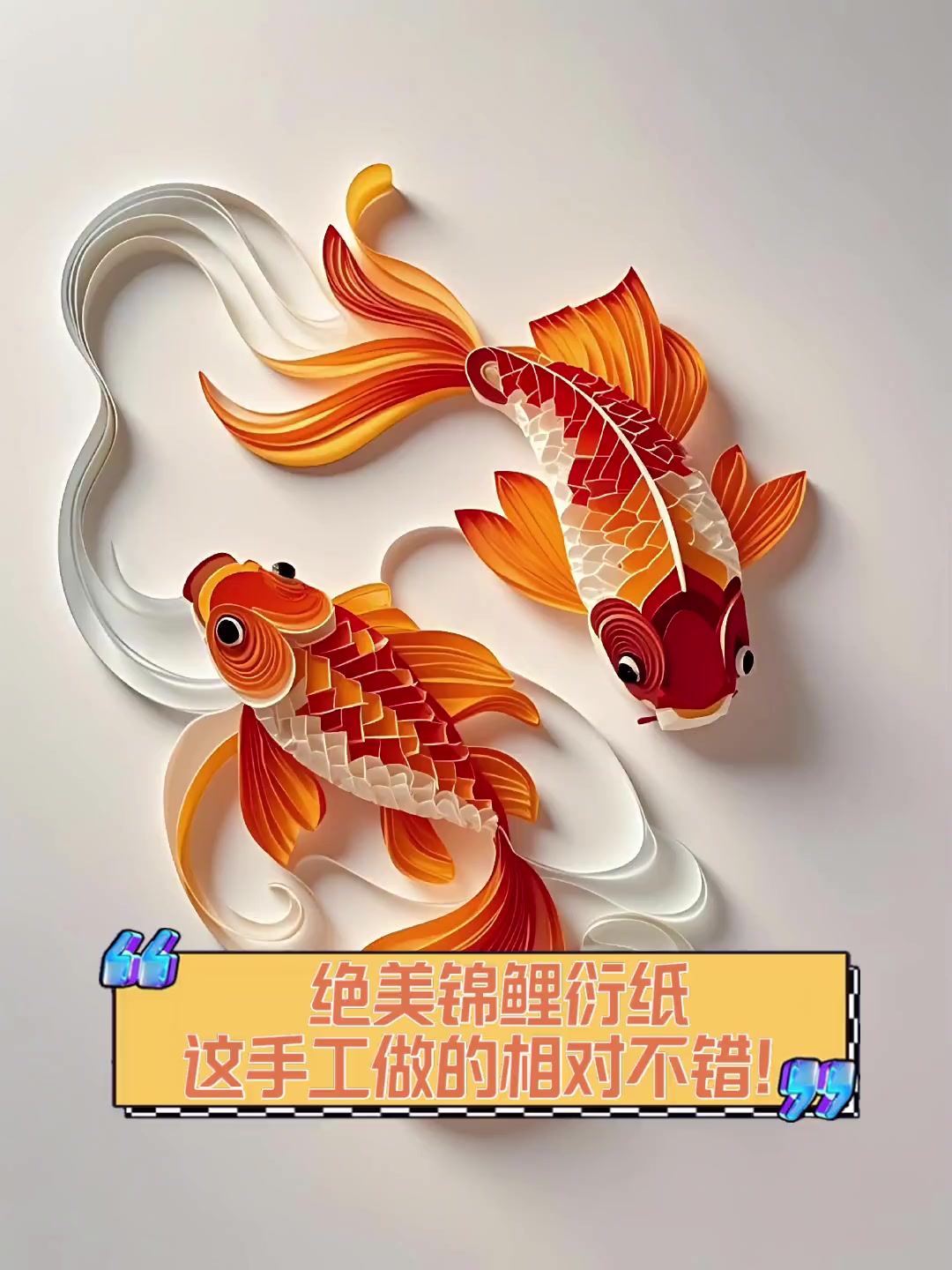 绝美锦鲤衍纸,这手工做的相对不错!