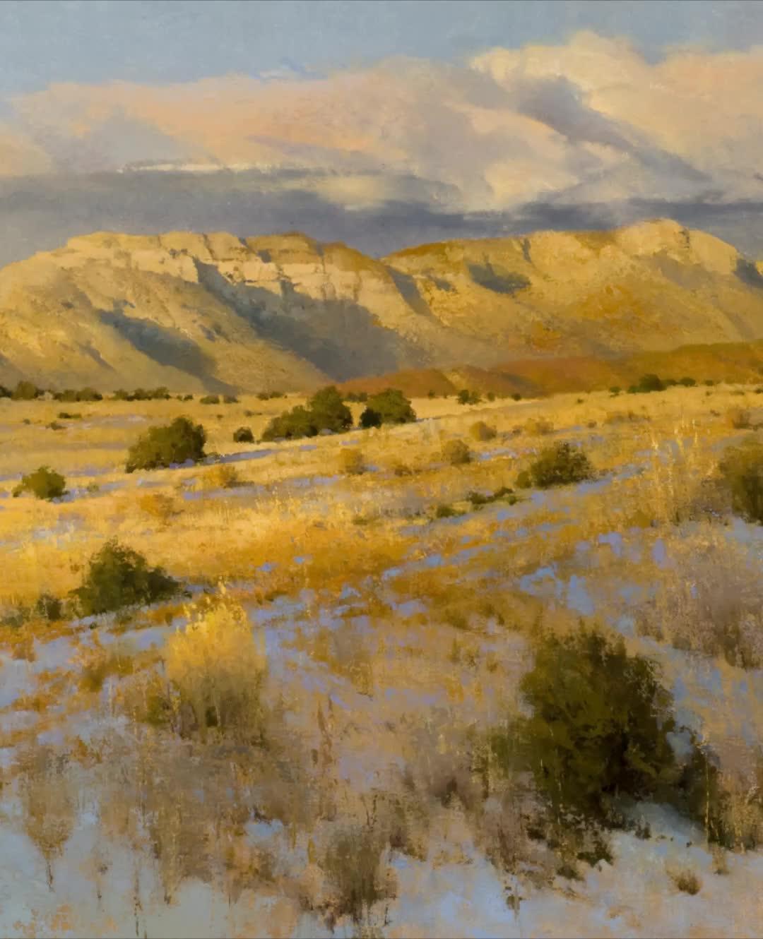 美国画家大卫·格里芬的西部高清风景油画艺术作品,笔触精炼,太舒服了