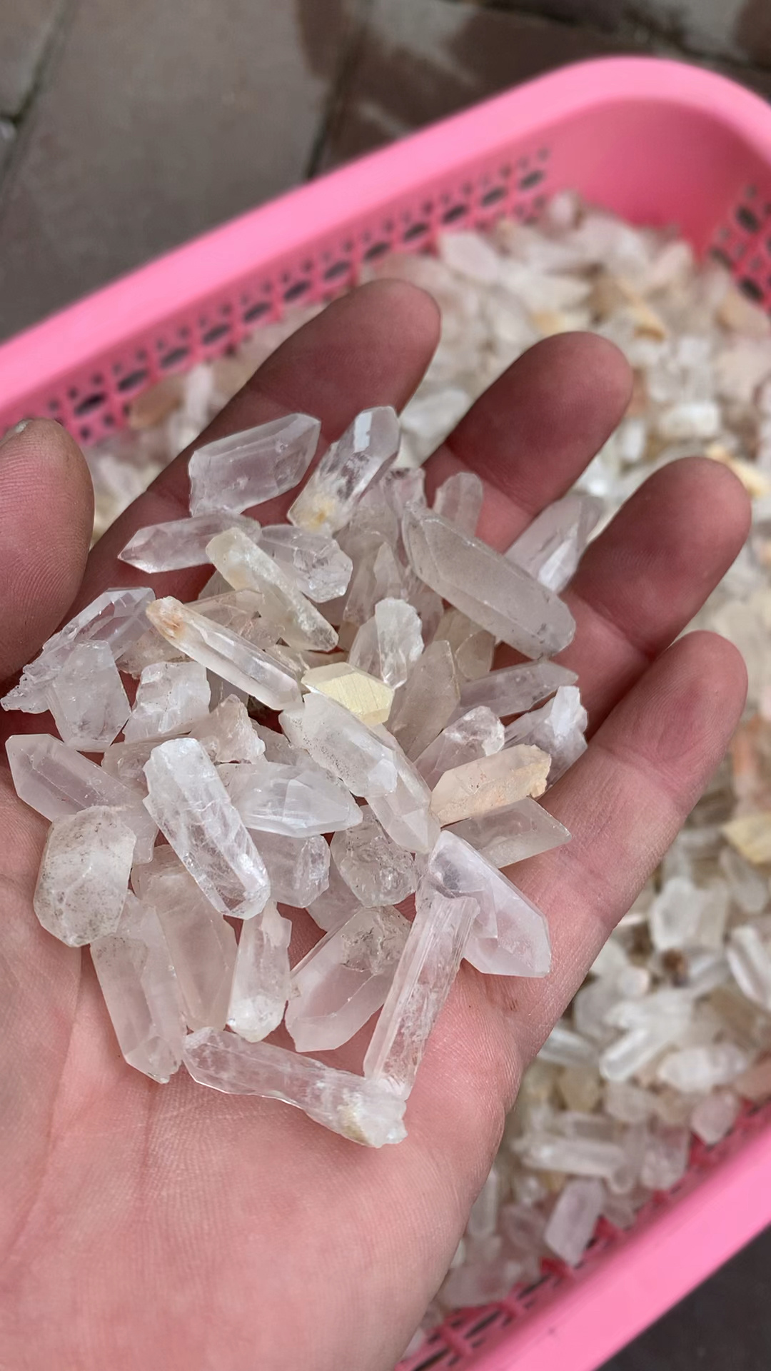 纯天然白水晶原石单晶100克一包